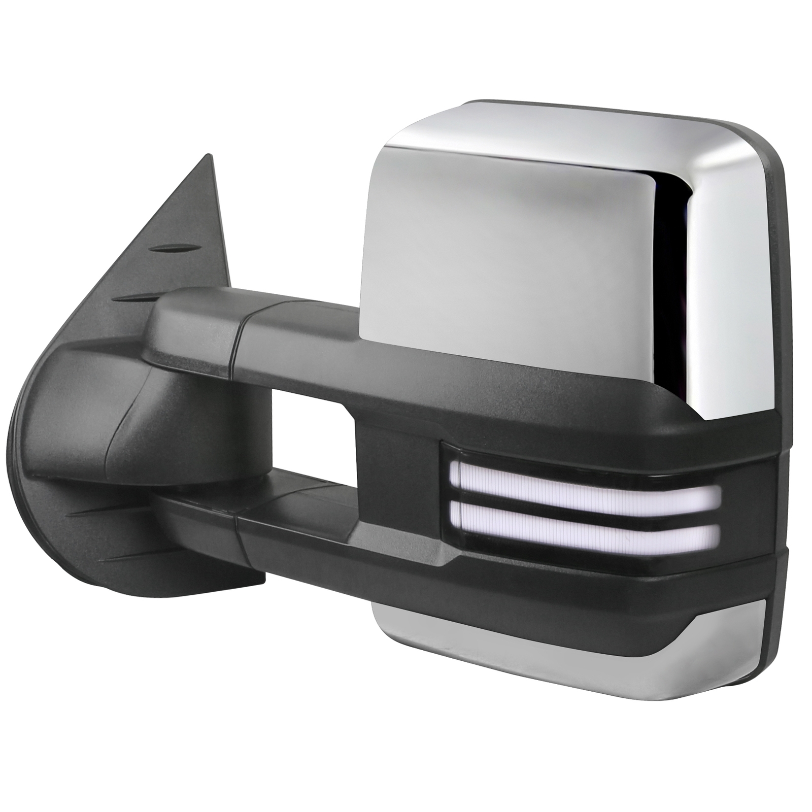 Pair Chrome Power Heated Tow Mirrors For 2007-2014 Chevy Silverado GMC Sierra