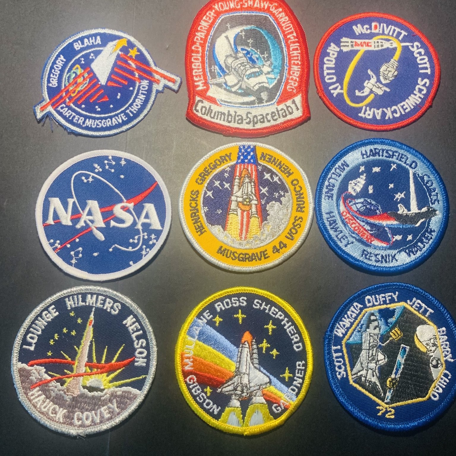 NASA Mission Patches Lot of 9 Astronaut Space Shuttle STS Programs