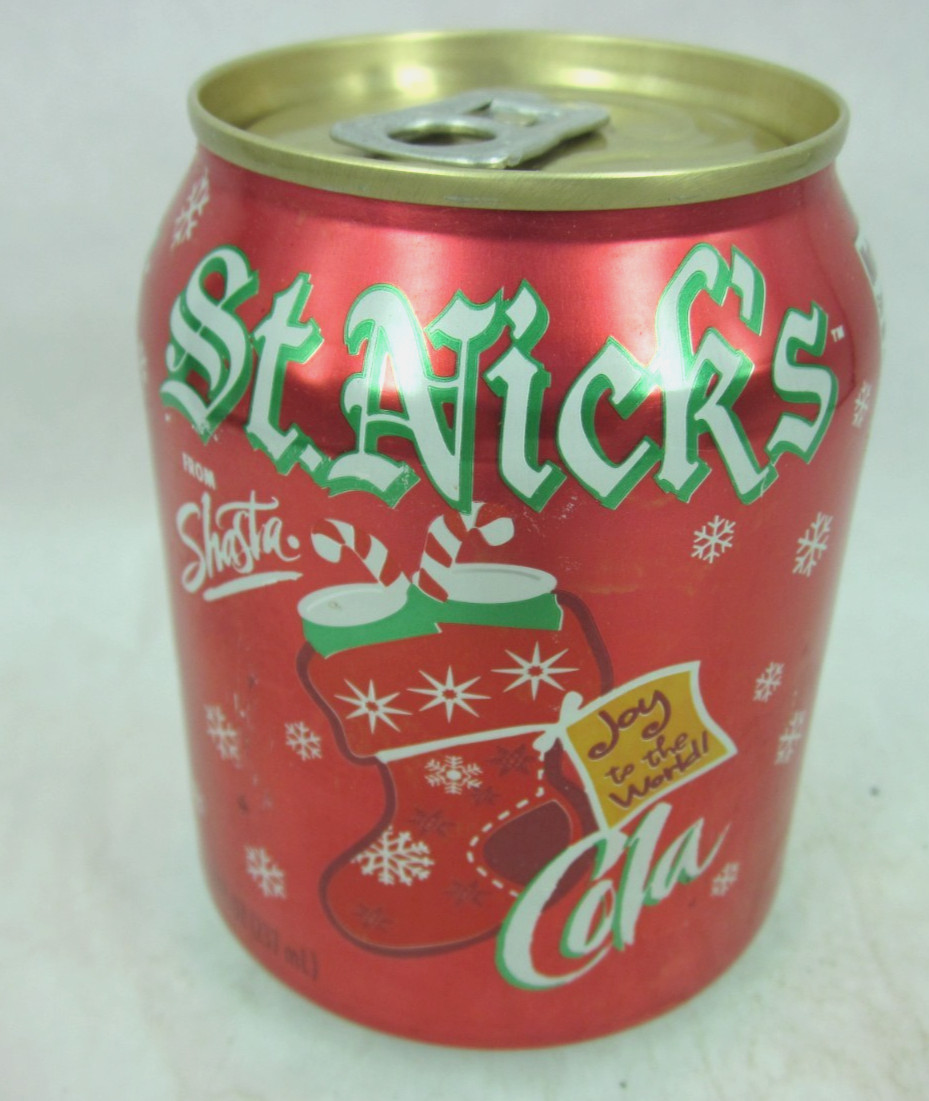 St Nick's 8oz Shasta Cola soda pop can Hayward California east bay San Francisco