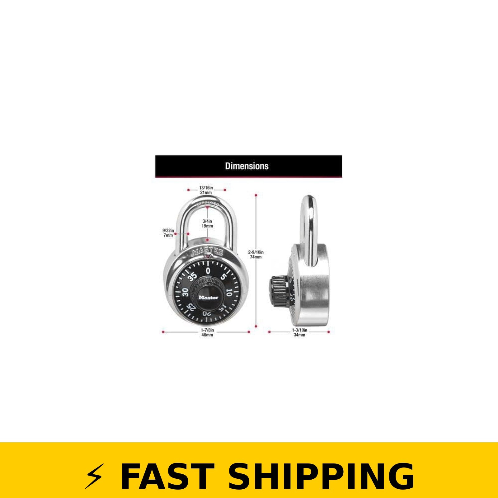 Master Lock 1500T Metal Body Combination Padlock 2 Pack