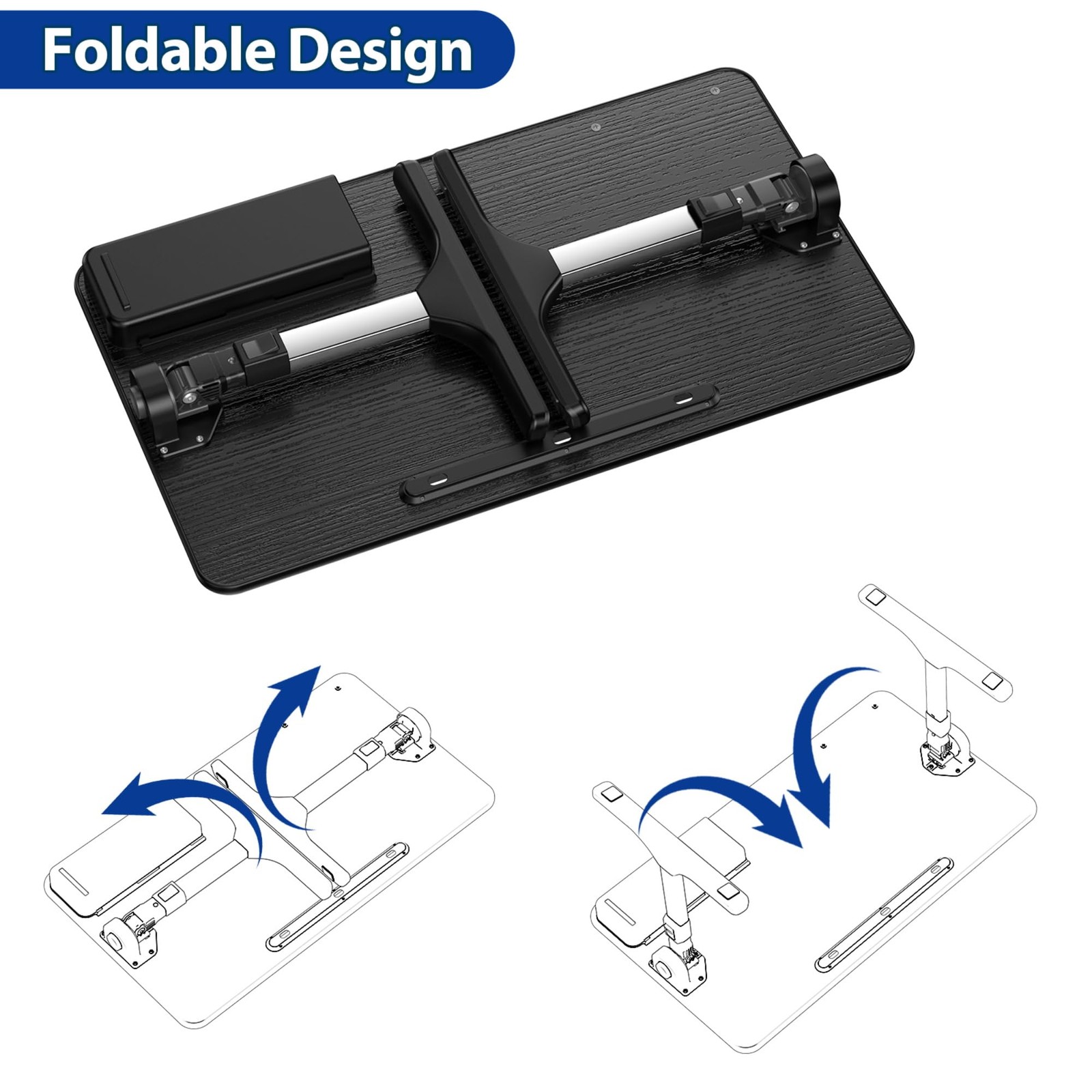 LT05 Adjustable Laptop Table, Lap Desk, Portable Standing Bed Desk, Foldable ...