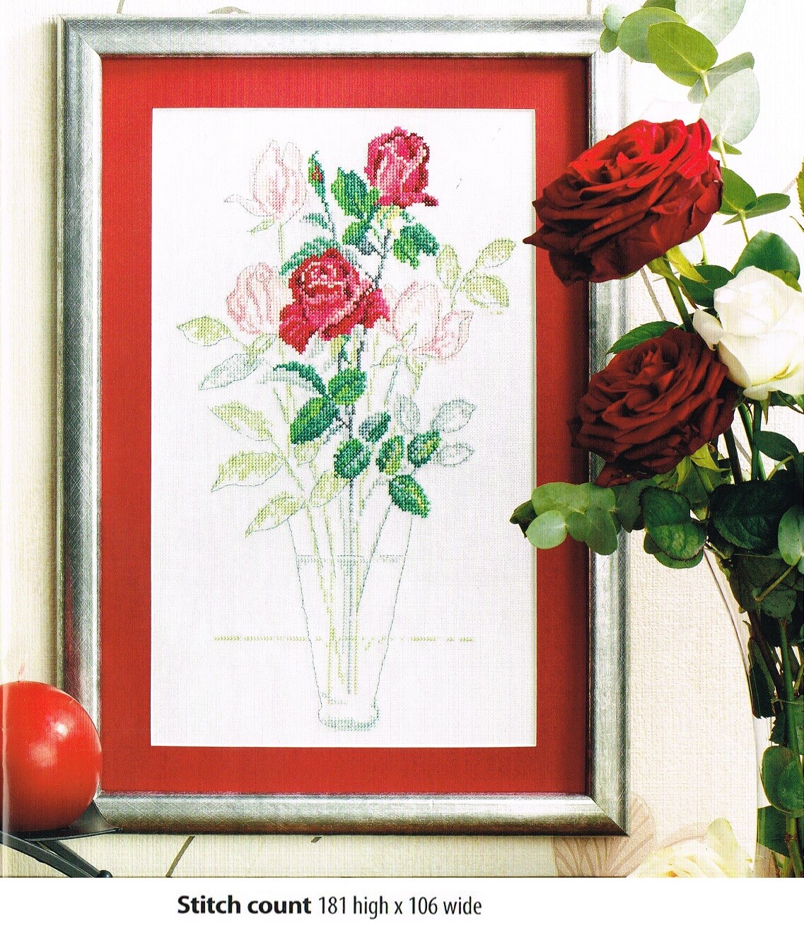 ROSE  BOUQUET  CROSS  STITCH   PATTERN  ONLY  ALS  UY