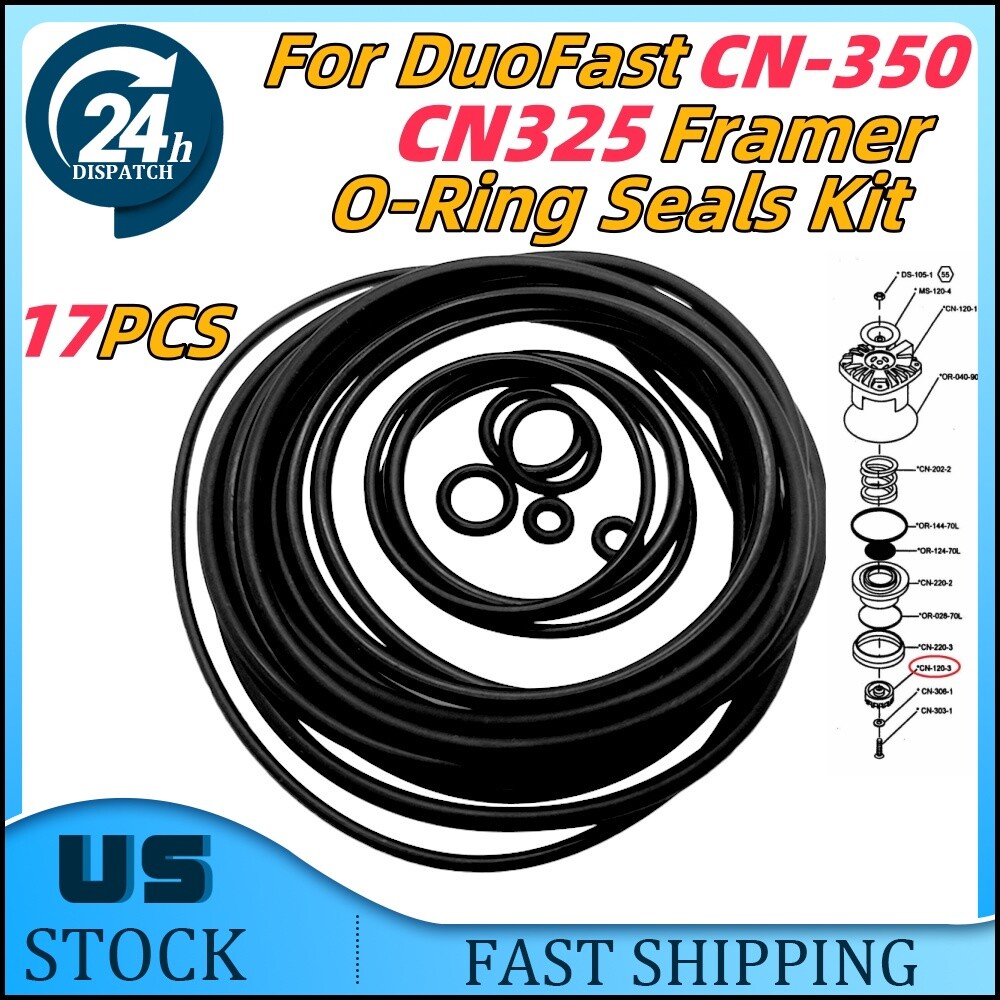 US For DuoFast CN-350 17PCS O-Ring Seals Kit CN325 Framing Gun