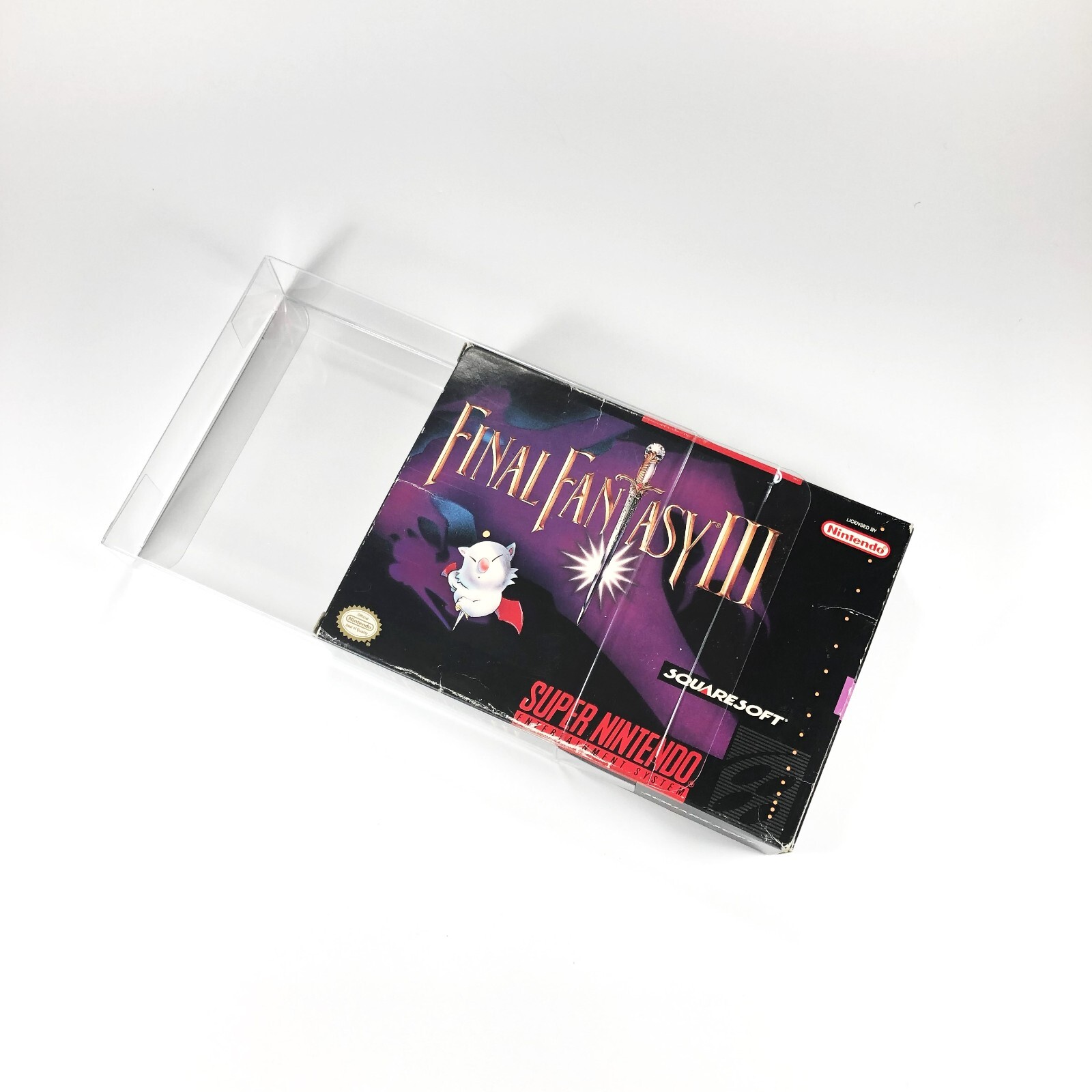 10 SNES Clear Plastic Box Protector Sleeve Case for Complete CIB Games