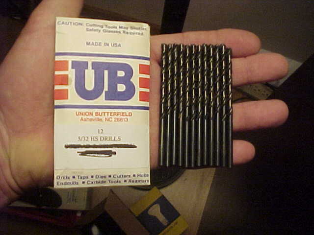 12 New Union Butterfield 5/32" Jobber Length Black Oxide HSS Drill Bit Lot USA