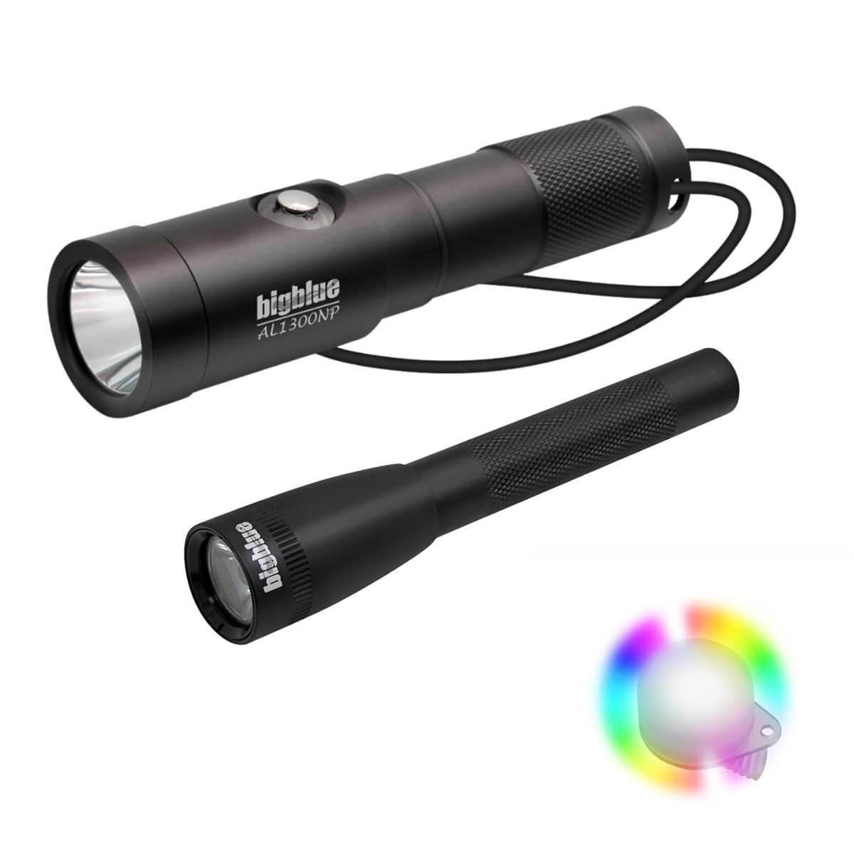 Bigblue AL1300NP and AL250 Dive Light Combo Pack with 8-Color Easy Clip