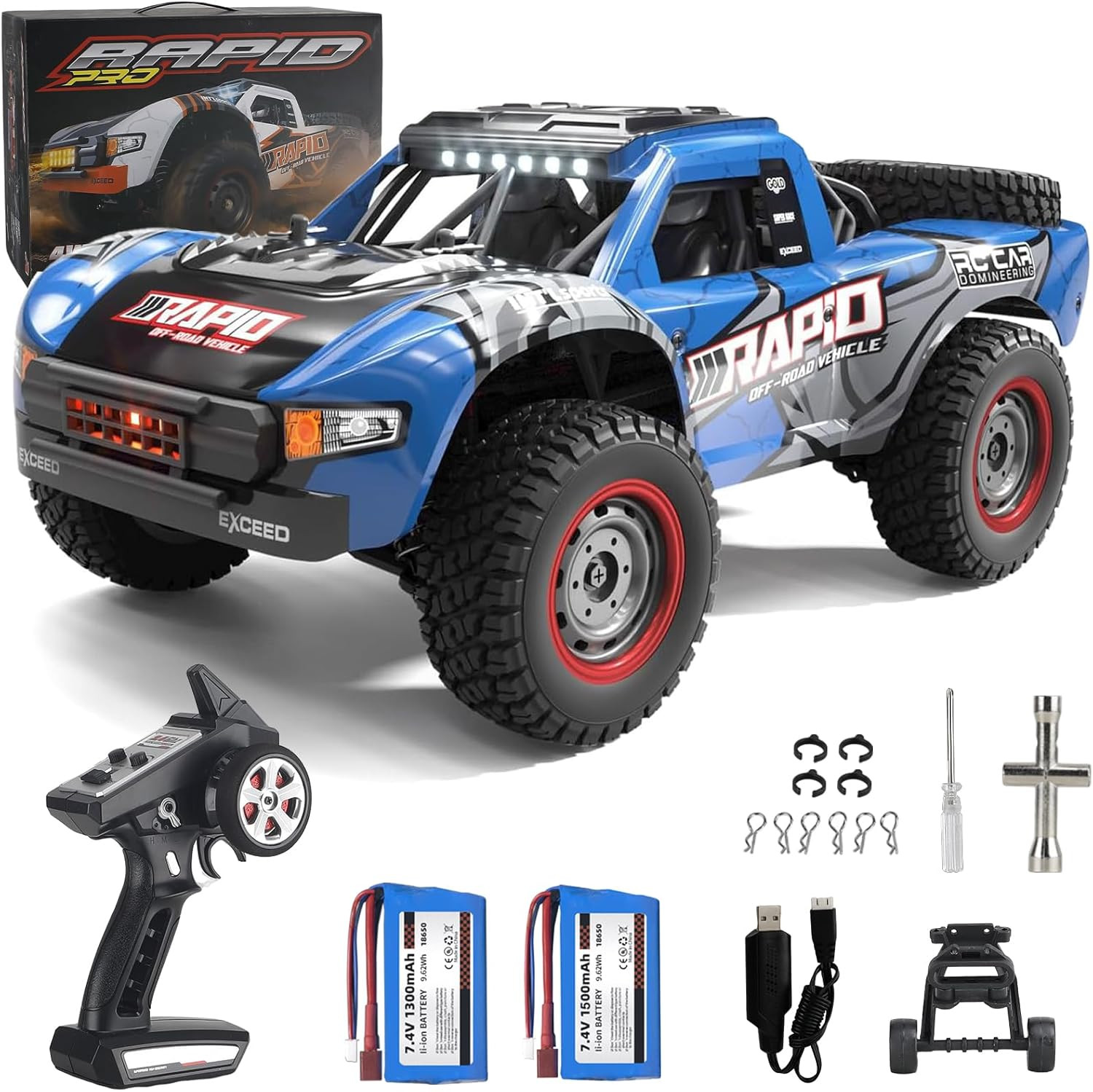 RC Cars 1:14 RC Truck 30 MPH 4WD Remote Control Car All Terrain Trophy Car for A