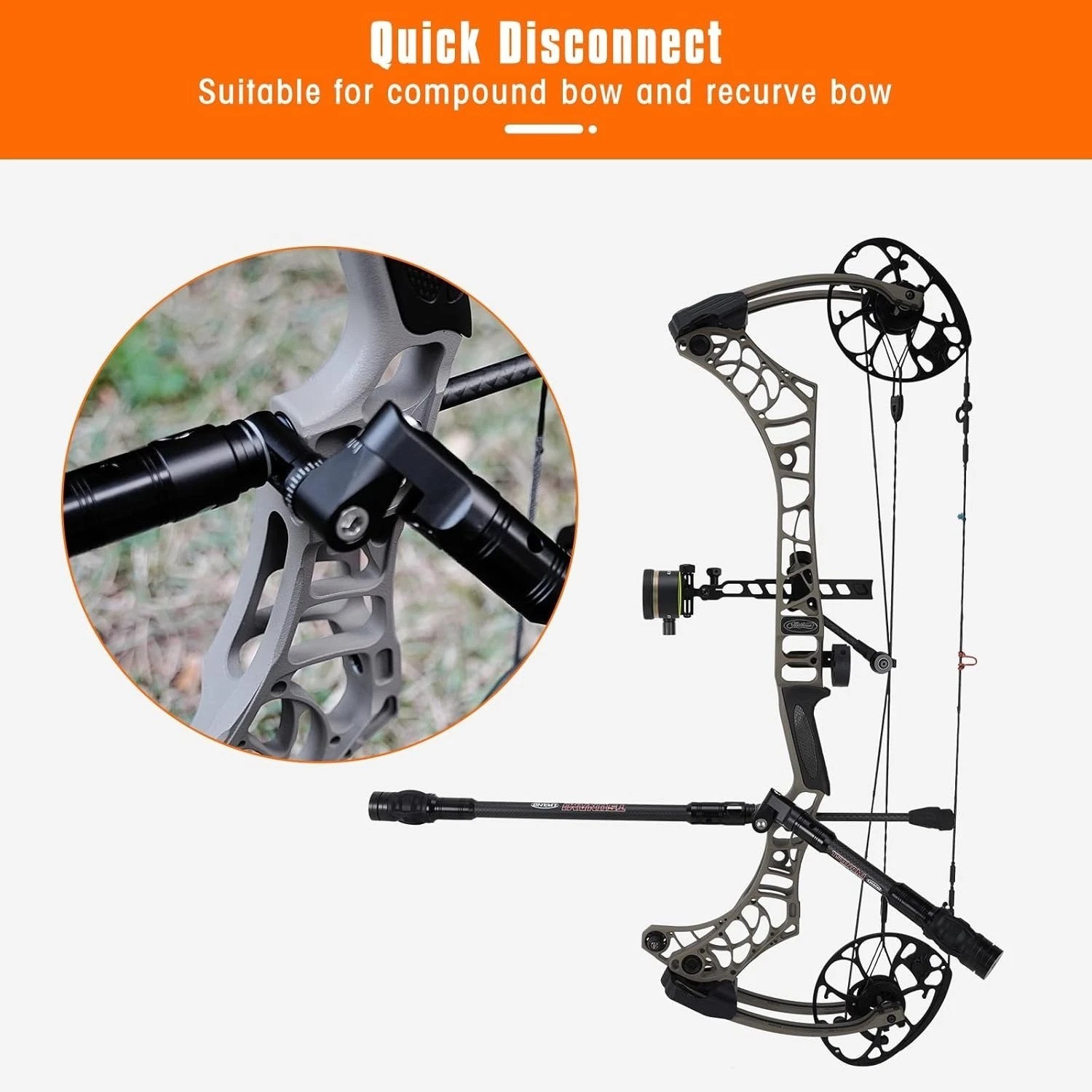 Adjustable Single Side V-Bar Mount with Quick Disconnect for Bow Stabilization-~