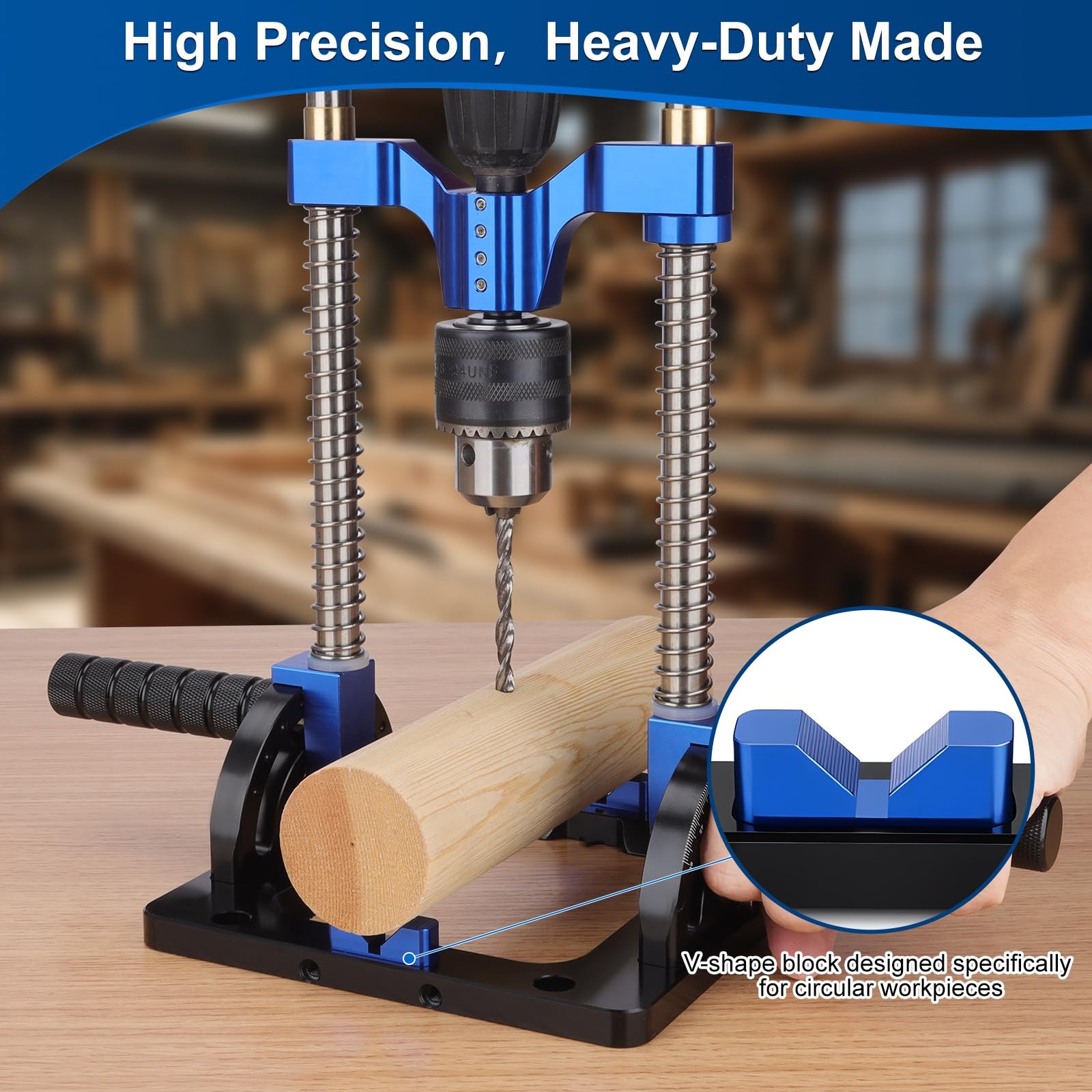 Upgraded Portable Drill Guide, Adjustable 0Â°to 60Â°Multi Angle Drill Guide for