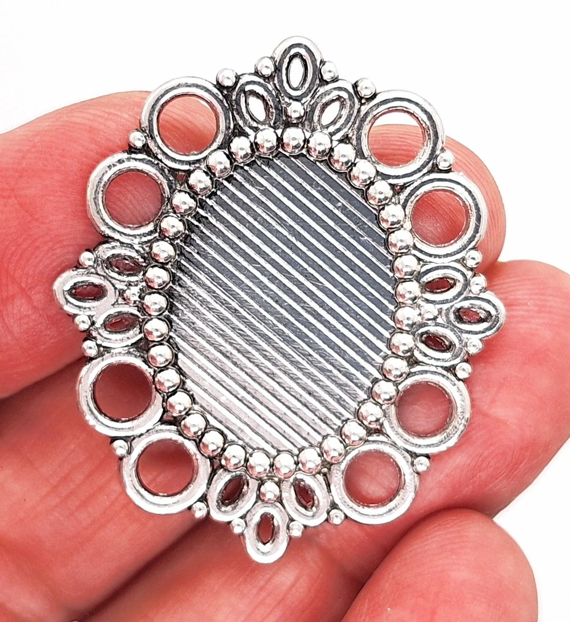 25x18mm Antique Silver Cabochon Setting NO PIN 494x