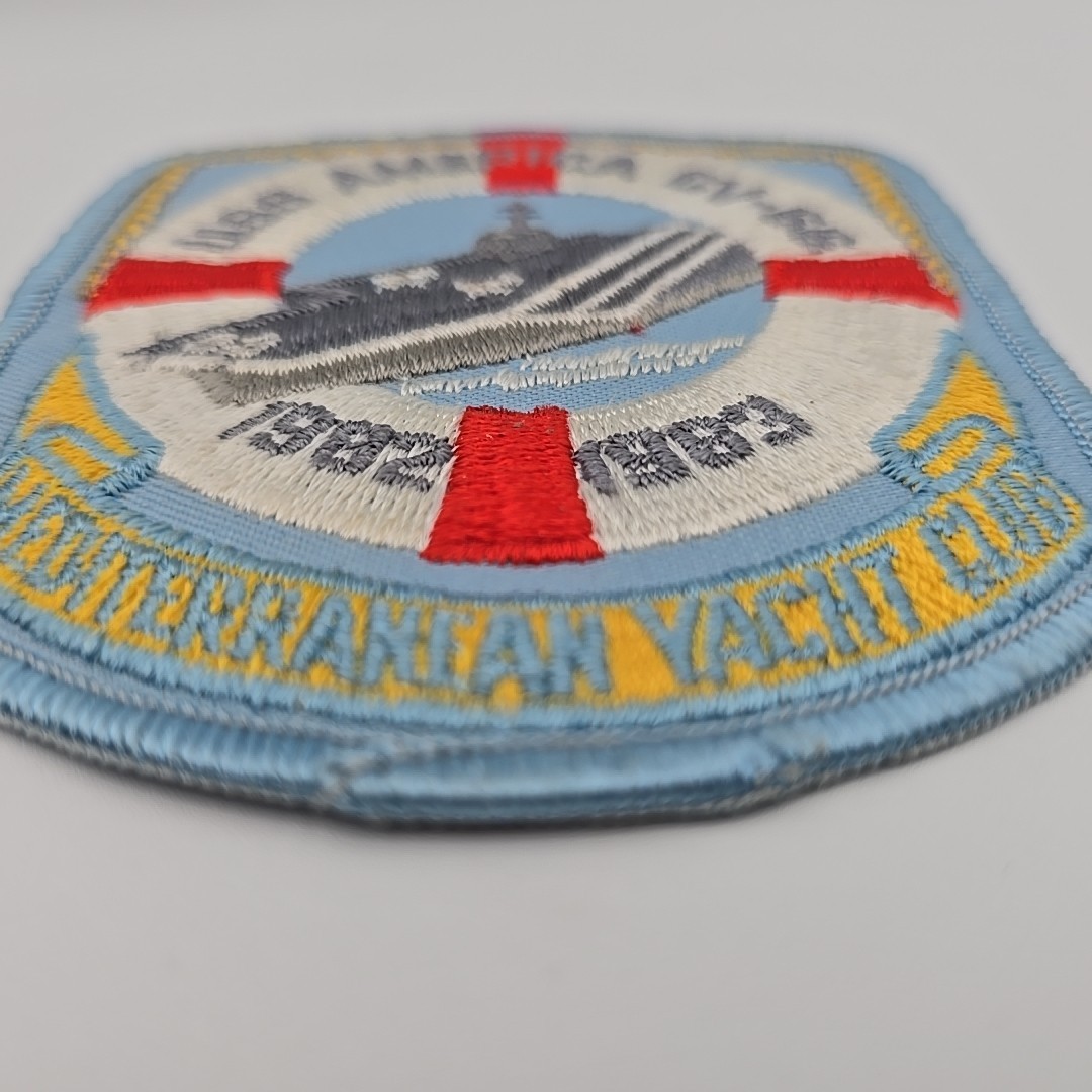 USS American CV-66 Mediterranean Yacht Club 1982 - 1983 Navy Embroidered Patch