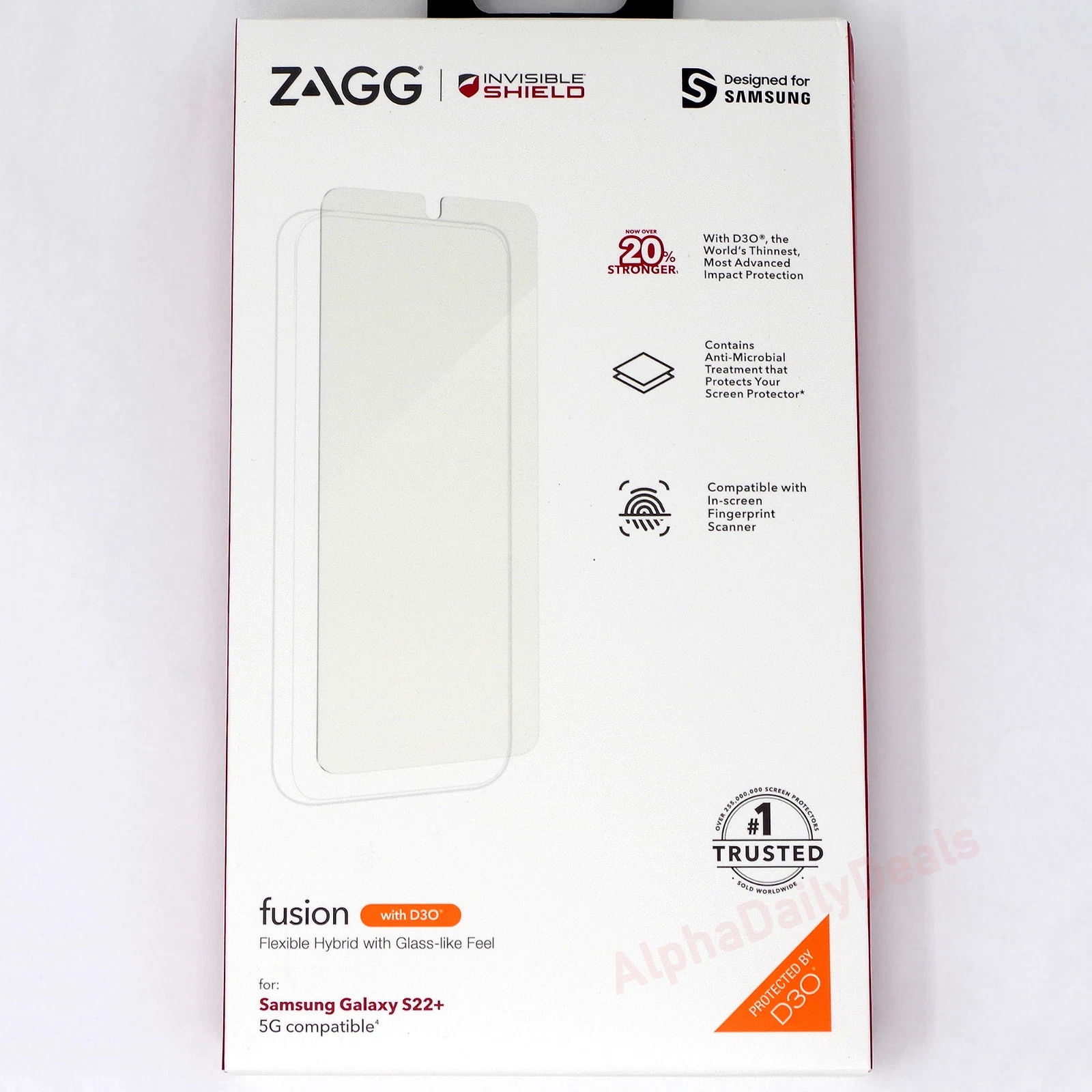 ZAGG S22+ InvisibleShield Fusion D30 Screen Protector Samsung Galaxy S22+
