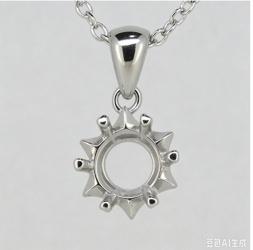 Sterling Silver Semi Mount Pendant Setting Round RD 6x6mm Solitaire L265