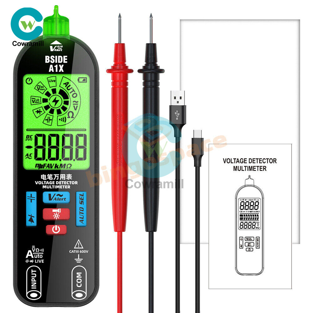 BSIDE A1X Digital Multimeter Voltage Tester Detector DC/ACVoltage Resistance US