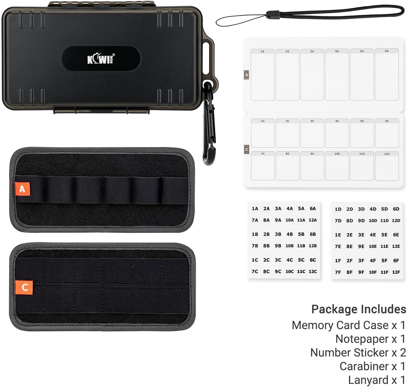 Estuche Para USB Tarjetas SD 12 USB + 24 SD Etiquetas Organizador Unidades Flash