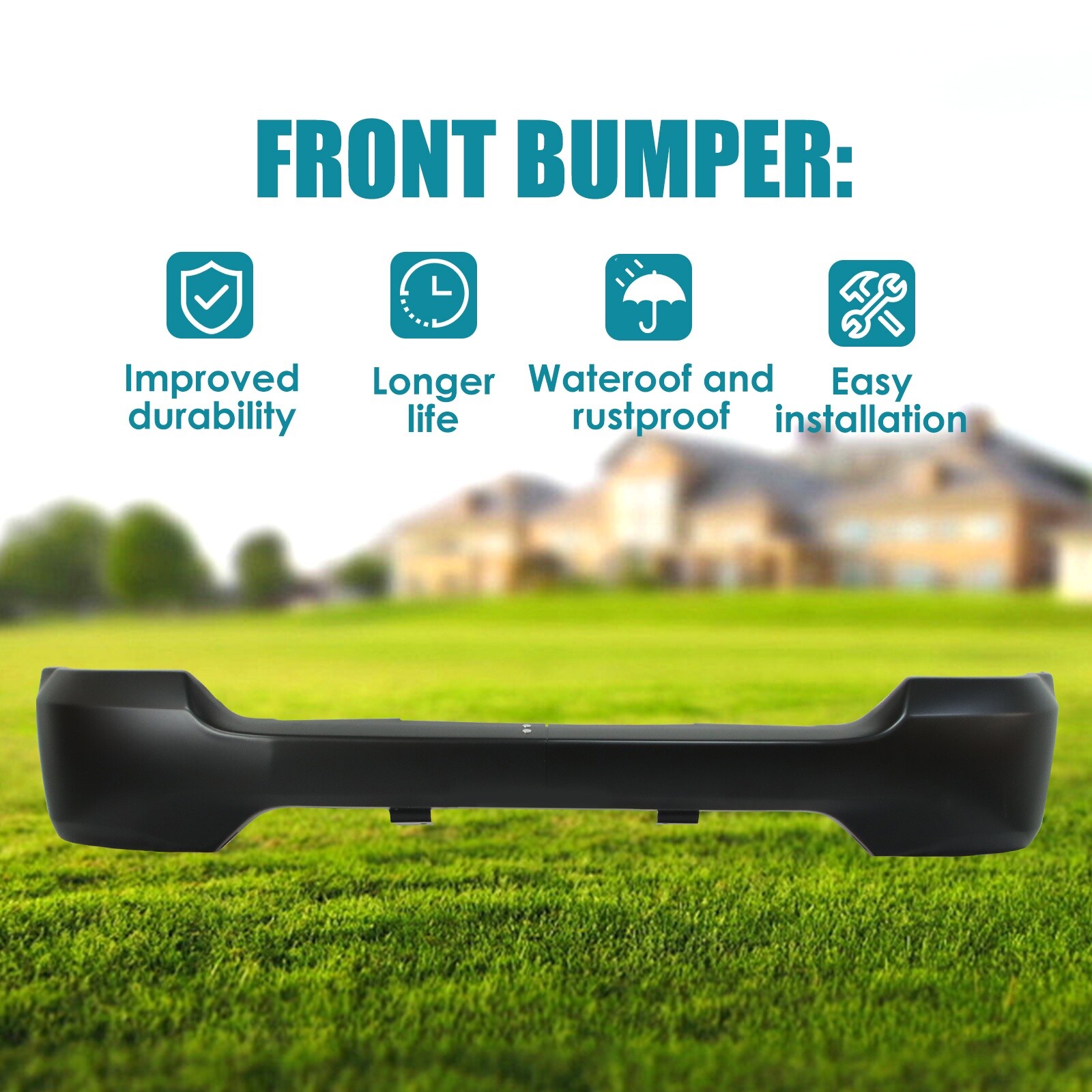 Front Steel Bumper Face Bar For 2016 2017 2018 Chevy Silverado 1500 Black
