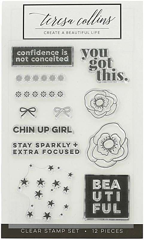 Teresa Collins Clear Stamp Set Bold Life, Beautiful