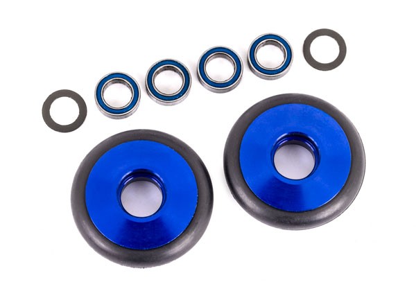 Traxxas 1/10 Slash 2WD VXL * Aluminum Wheelie Bar Wheels w/ Bearings & O-Rings,