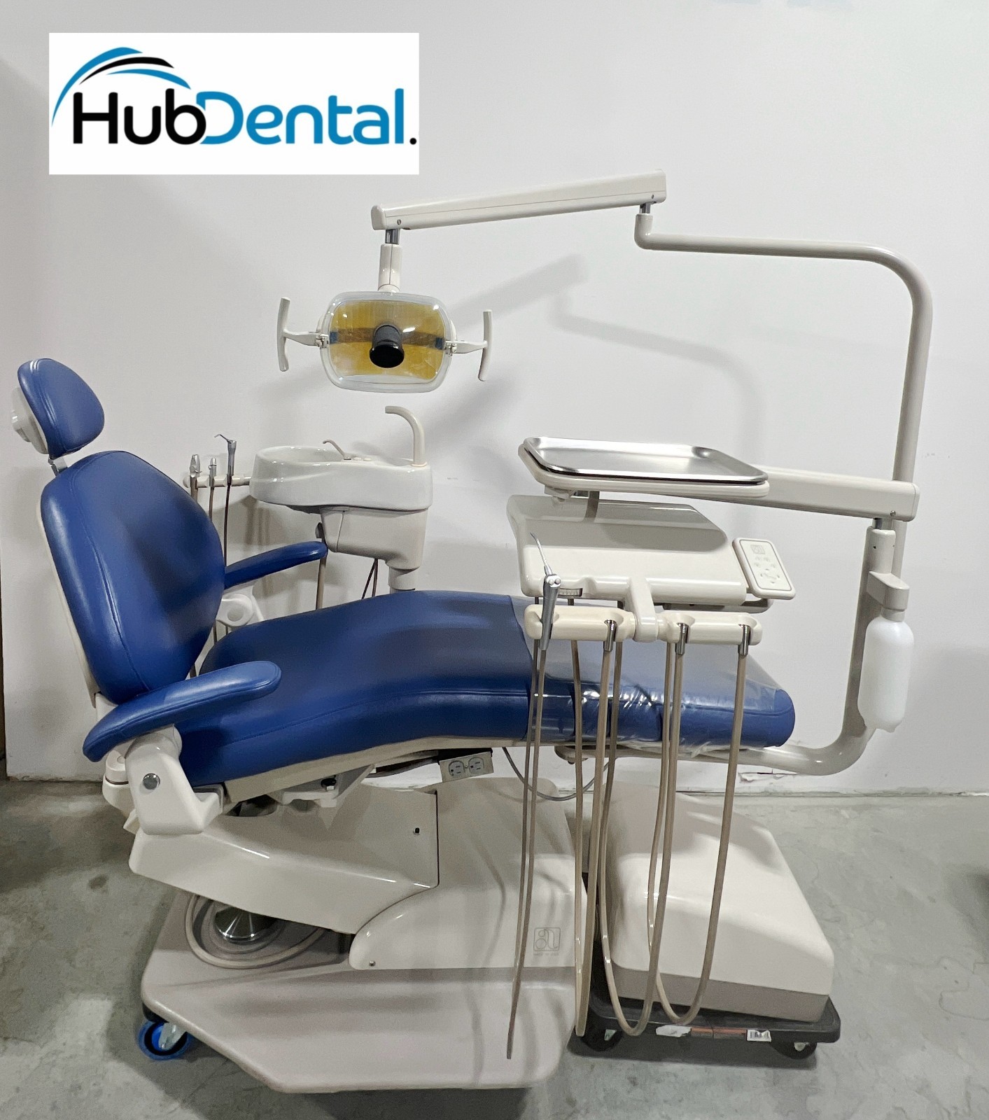 ADEC 1021 Dental Chair, Radius Delivery Unit, Cuspidor, Assistant’s Pkg & Light