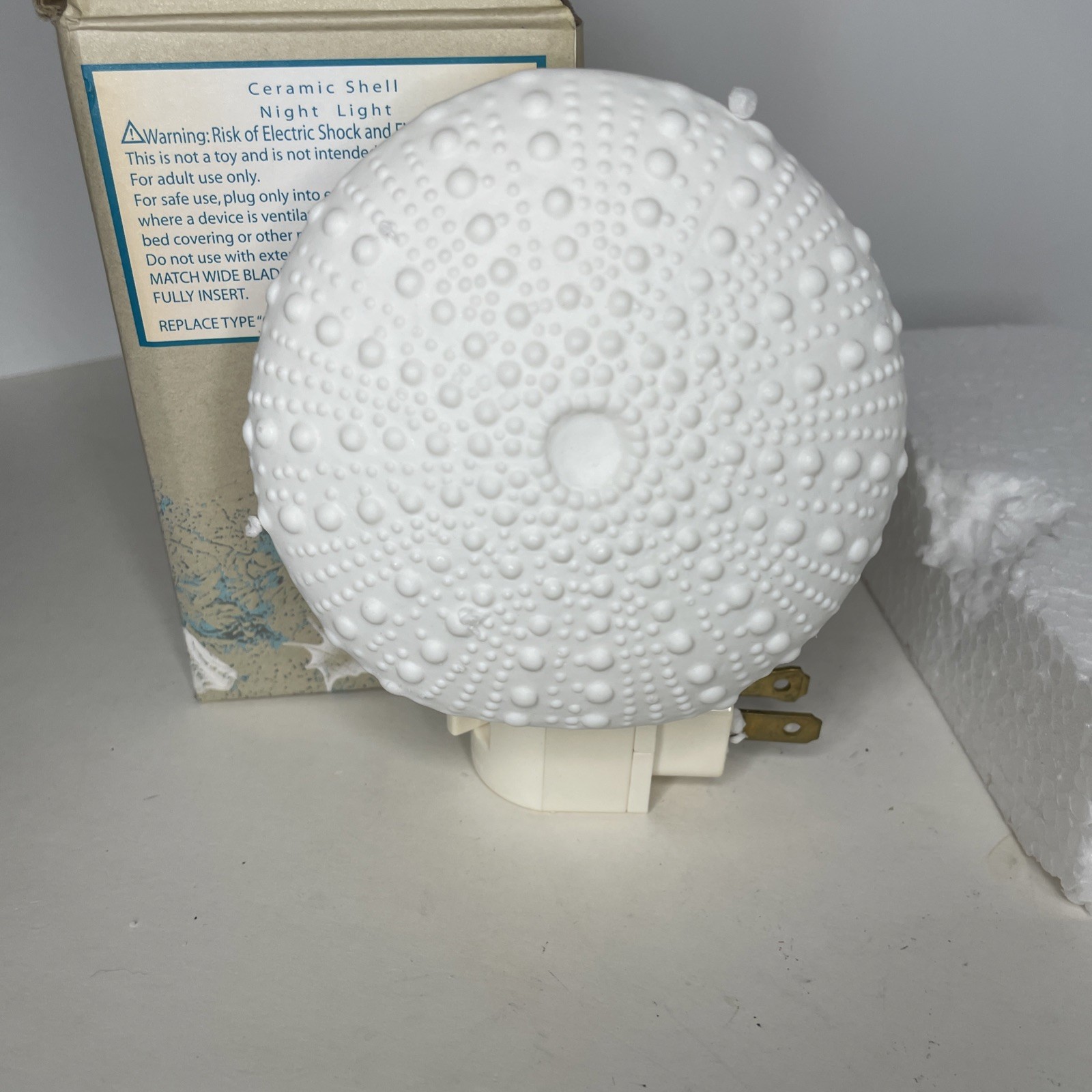 Cracker Barrel White Sands Ceramic Shell Night Light NEW OPEN BOX