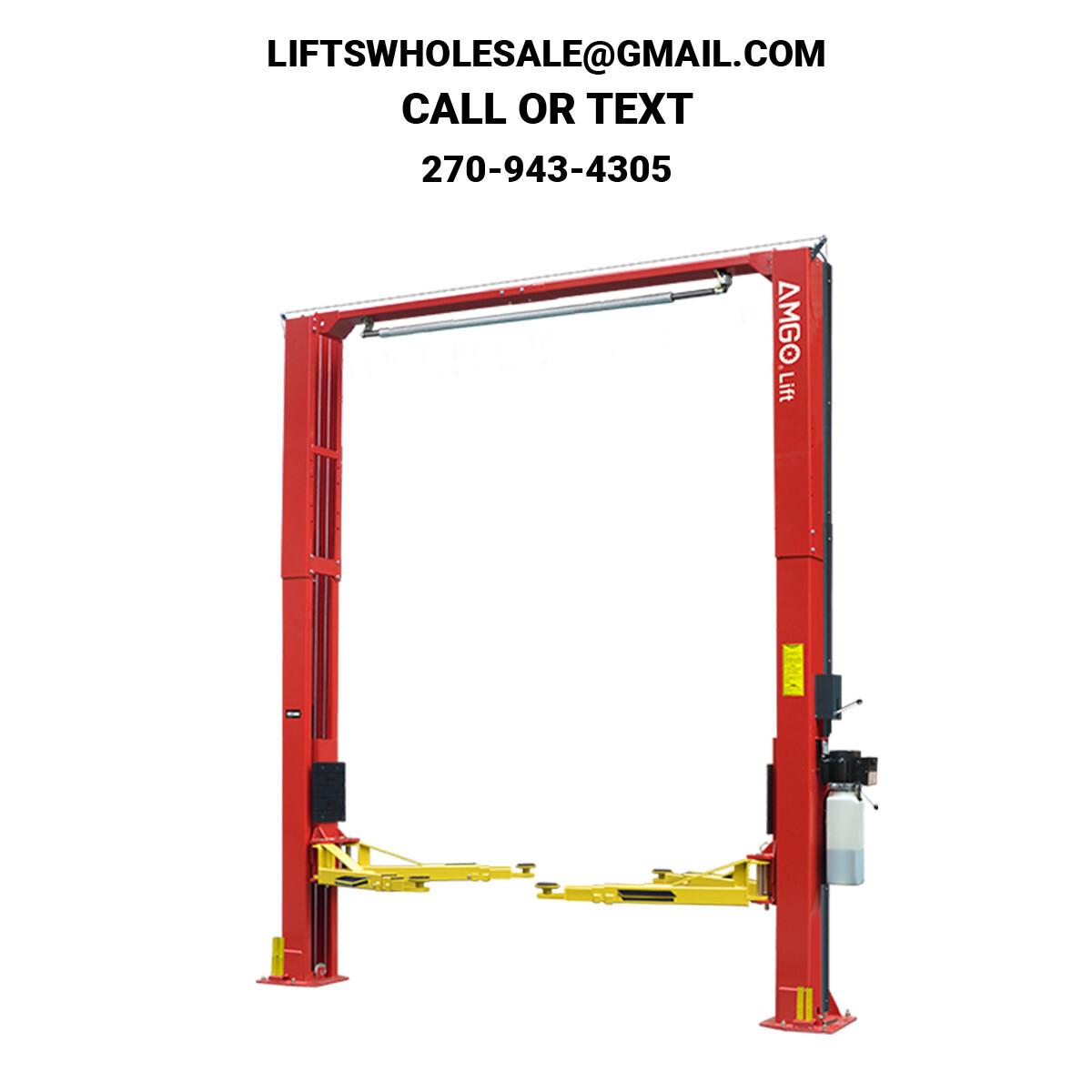 New AMGO OH-12S 12,000 lb 2-Post Heavy Duty Overhead Lift
