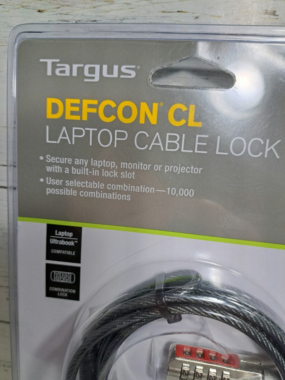 T-Lock Resettable Combo Cable Lock for Laptop Computer and Desktop