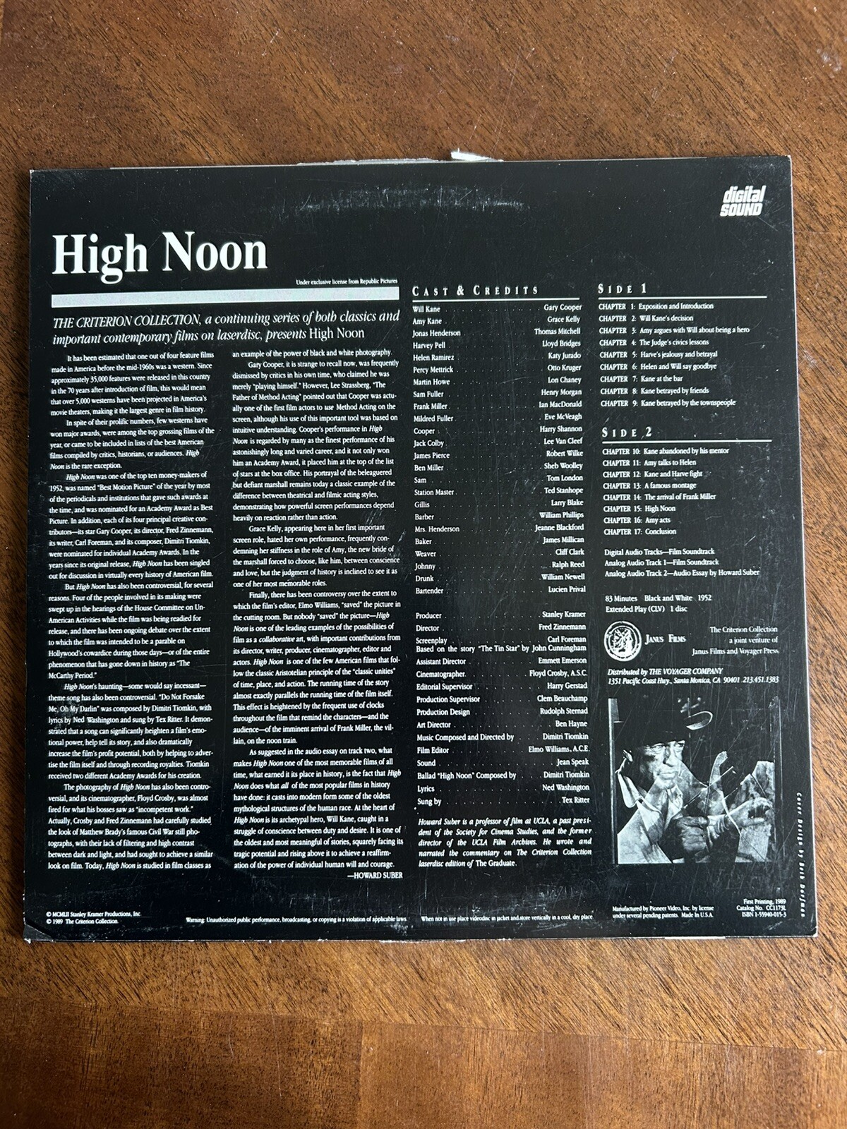 High Noon Laser Disc - Gary Cooper, Grace Kelly, Thomas Mitchell (2)