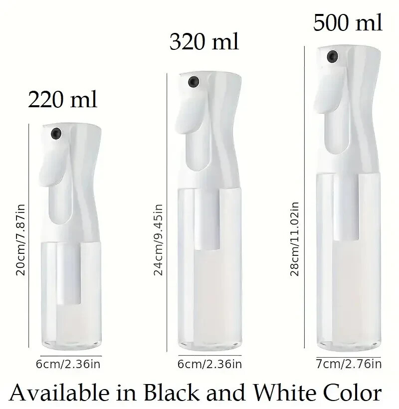 Continuous Mist Hair Spray Bottle Barber Water Sprayer Salon Plant Mister