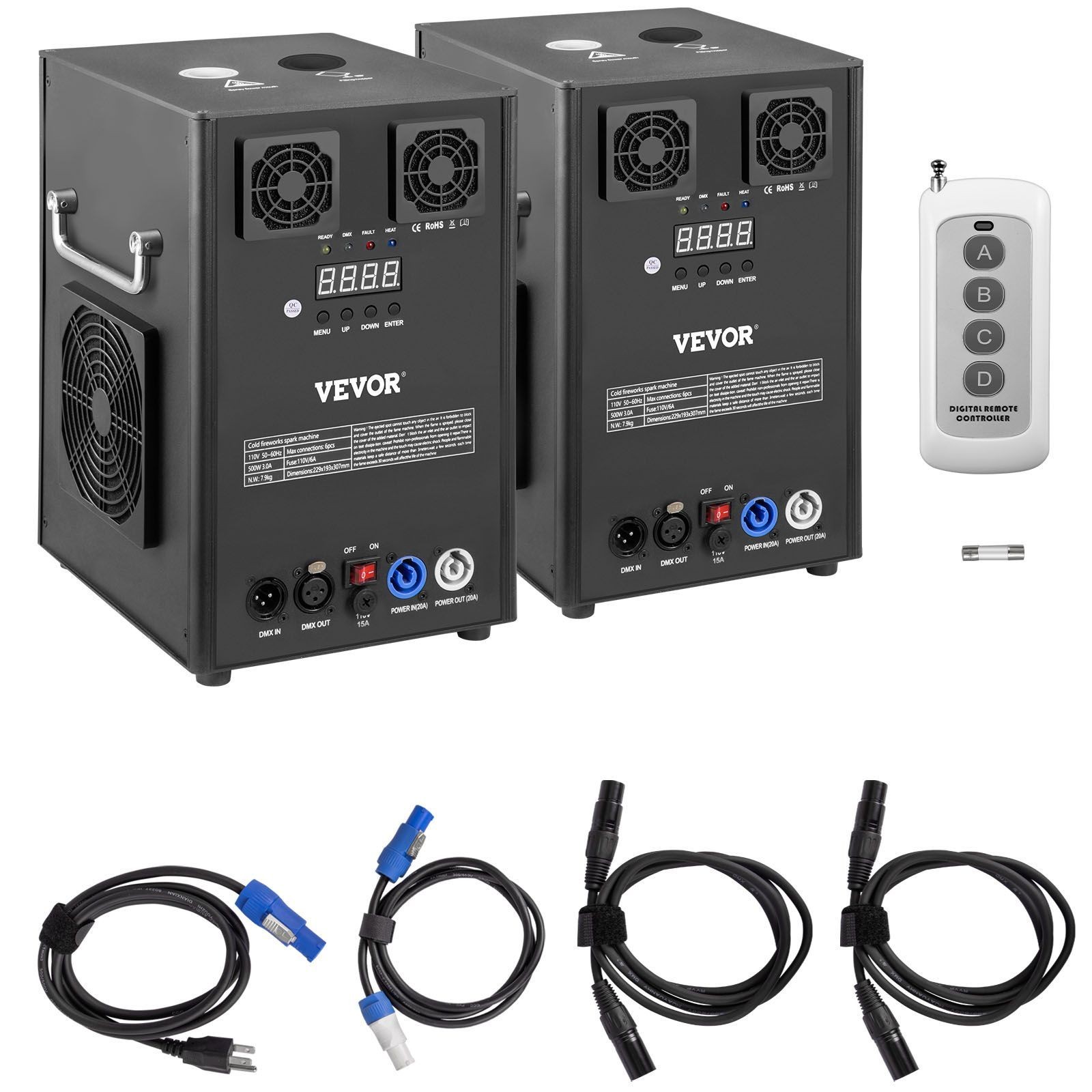 Uimoso 2PC Cold Spark Machine 700W Firework Stage Effect DMX Event Party Wedding