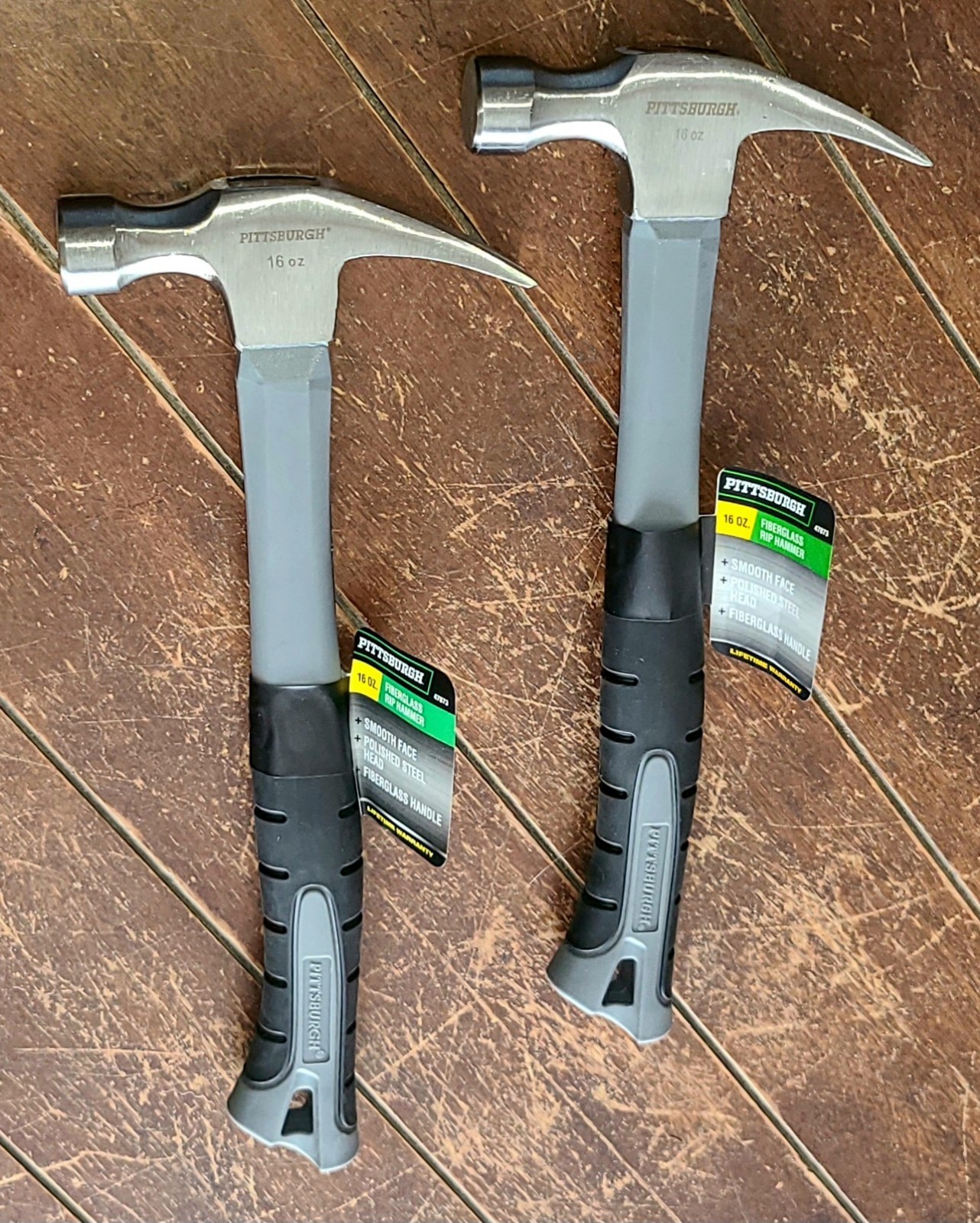 Lot of 2 PITTSBURGH 16oz. Fiberglass Rip Hammers w/Smooth Face #47873