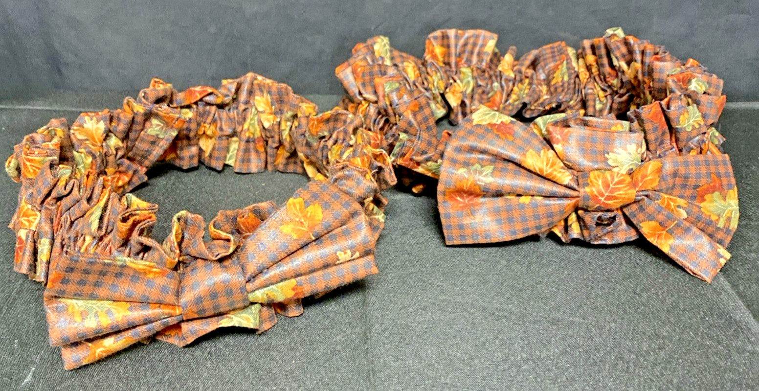 Set Of 2 Longaberger Medium & Large Fall Gingham Basket Garters