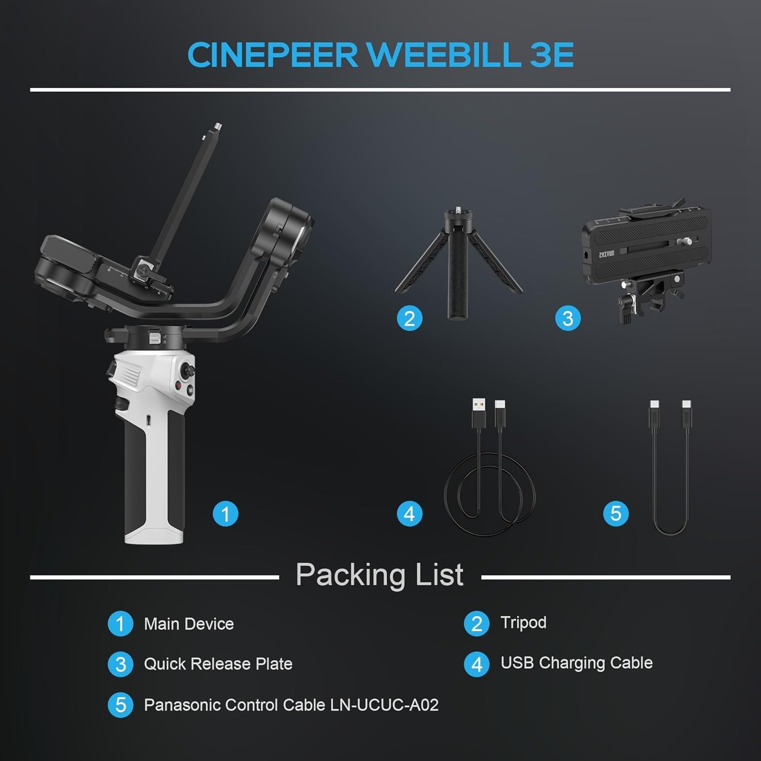 Zhiyun Weebill 3E 3-Axis Gimbal Stabilizer For Mirrorless Camera