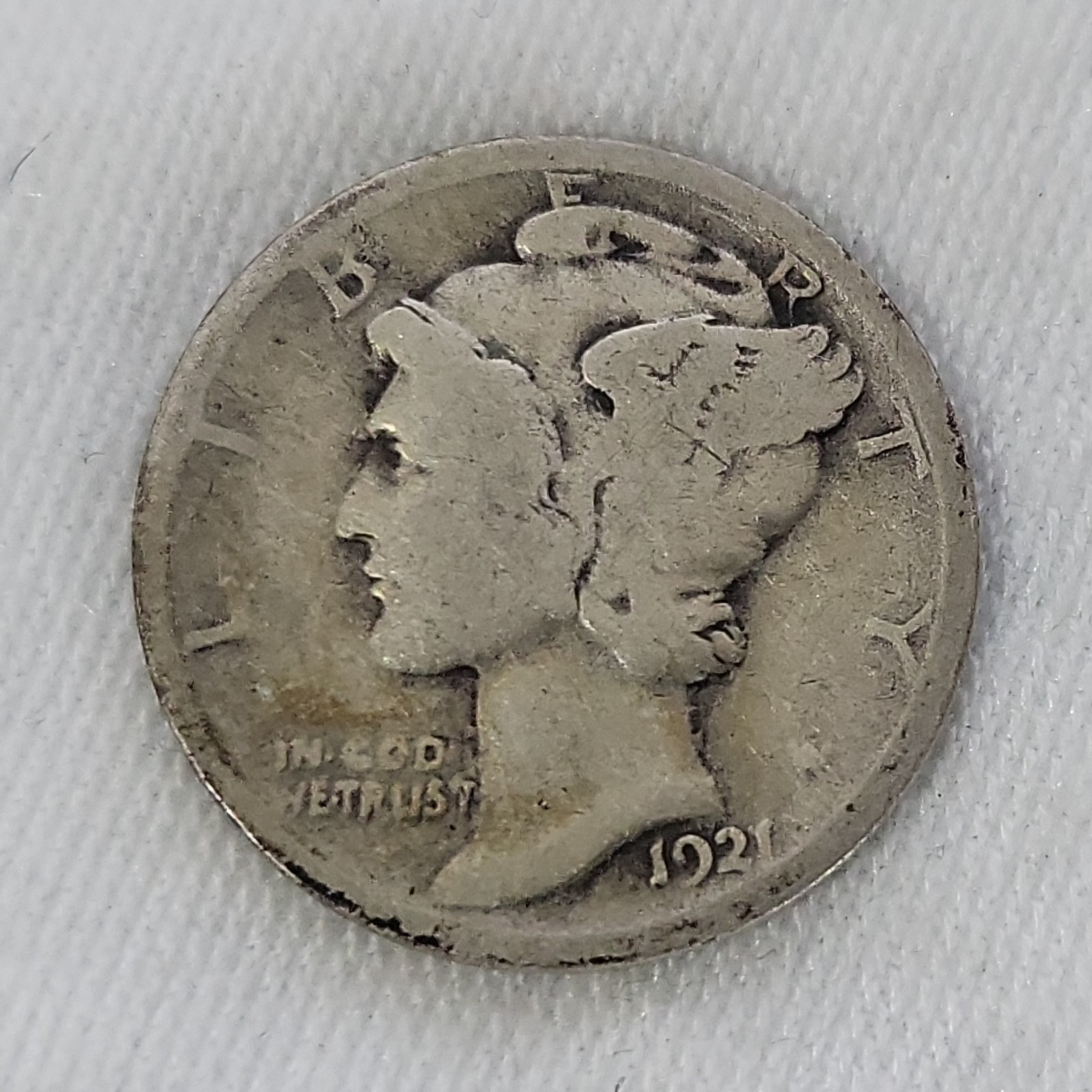 1921 Mercury Dime in Good Condition