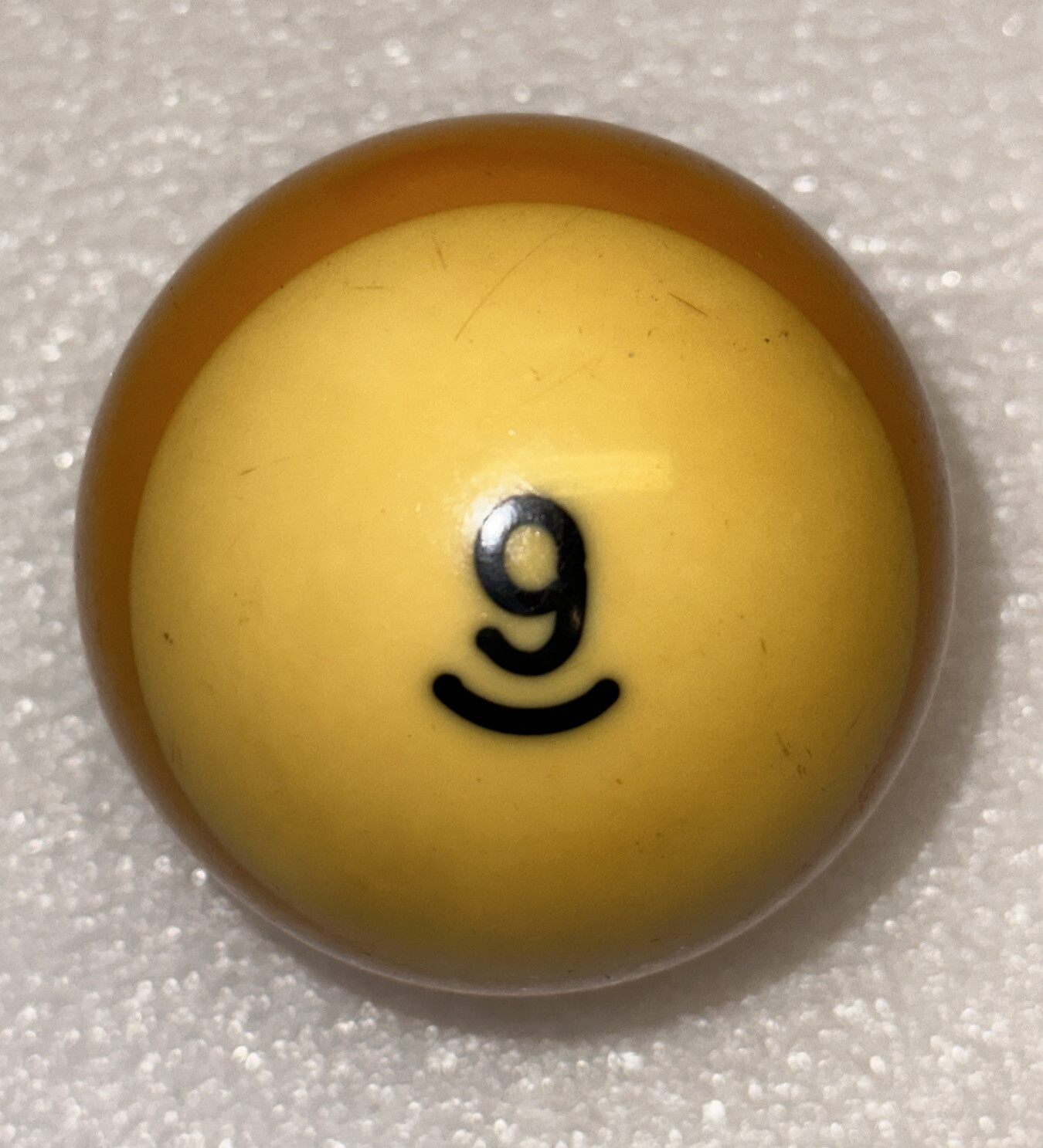 Vtg Billiard Ball Pool Snooker # 9 Yellow Stripes Replacement Aprox. 2 1/4"