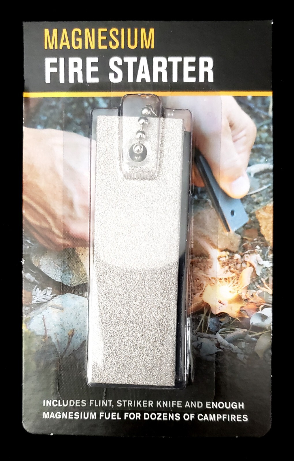 MAGNESIUM Fire Starter + Flint and Striker Knife SURVIVAL - Camping - Emergency