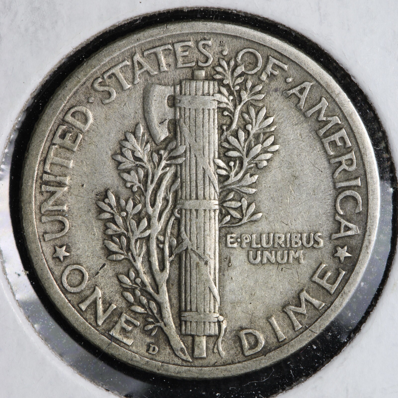 1920-D Mercury Silver Dime AU E169 ACL
