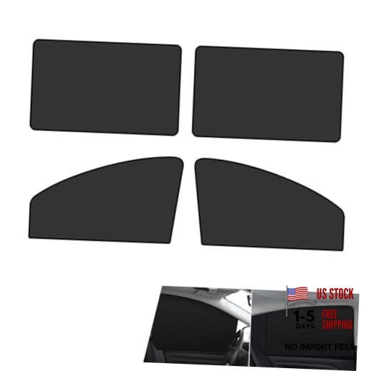 Car Side Window Sun Shades, Sun Protection & Heat Blocking Shade, 4 PCS Black