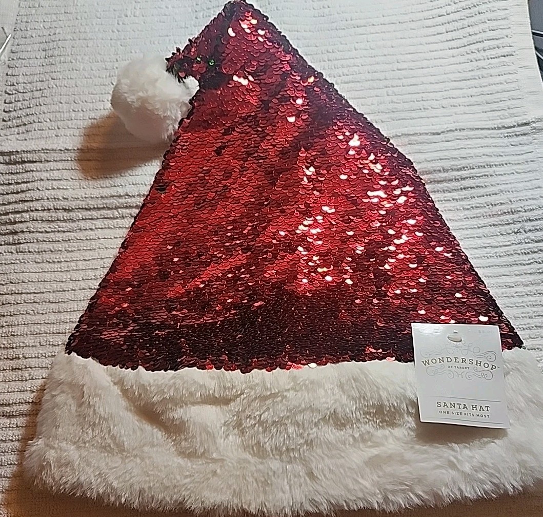 Wondershop Red And Green Sequence Santa Hat