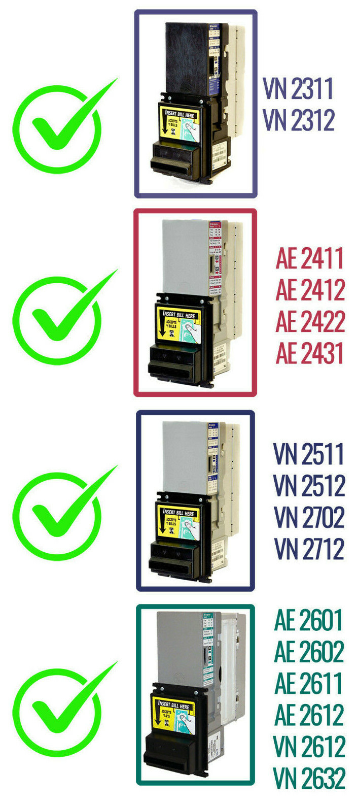 MEI MARS AE 2611 Bill Validator/Bill Acceptor Belt Kit - NEW