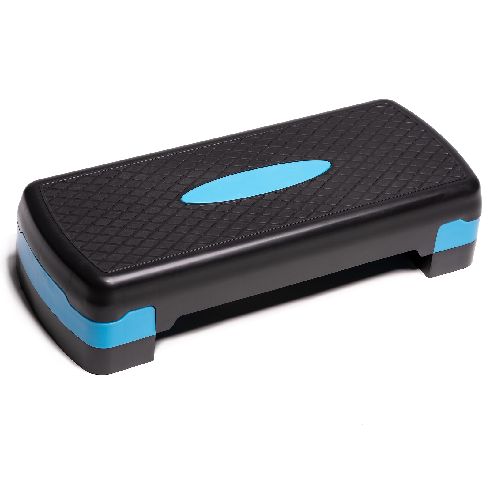 PRISP Stepper Fitness 68cm à 2 Niveaux (4", 6") pour la Maison, Noir et Bleu