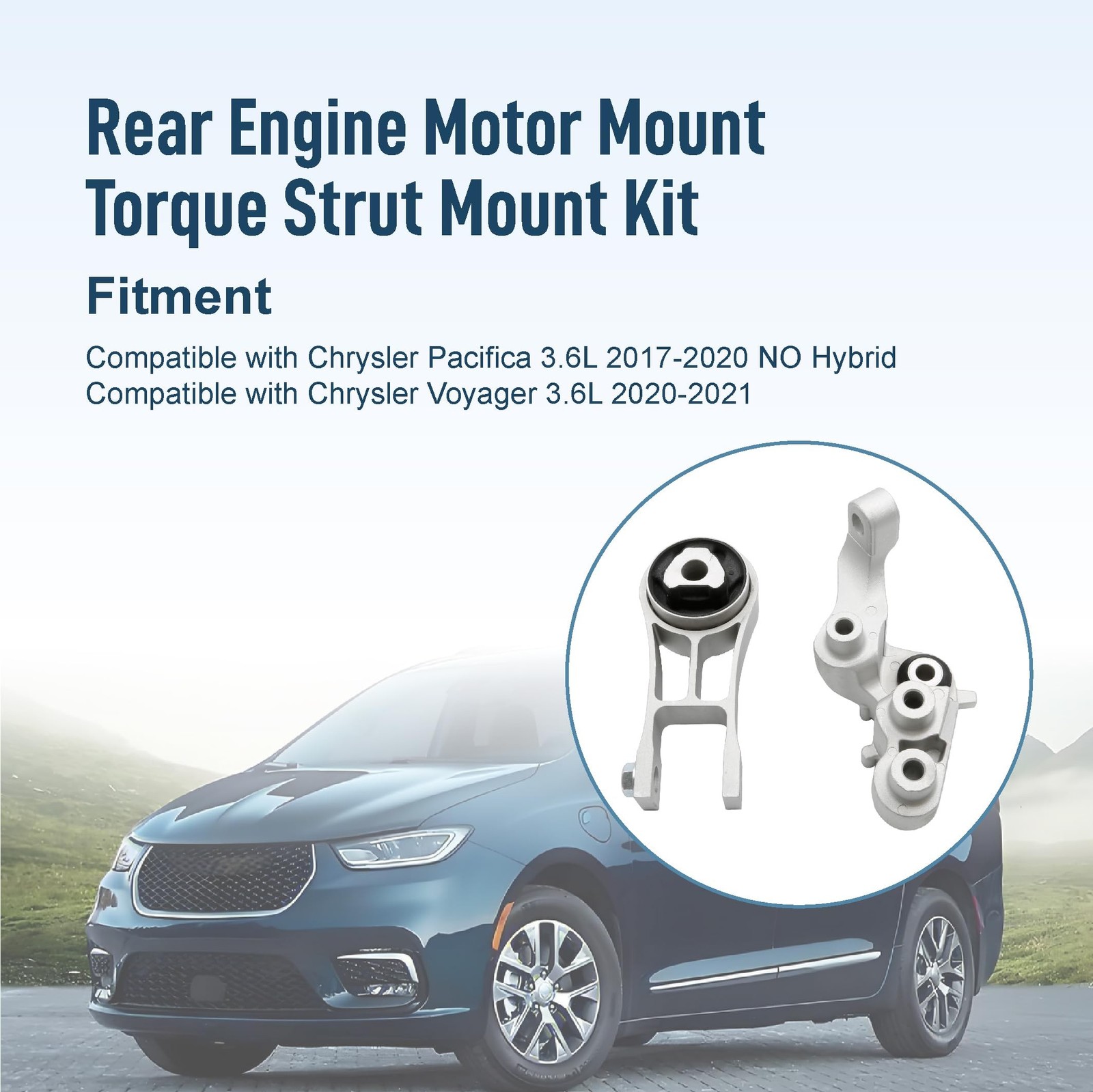 Rear Engine Motor Mount Torque Strut Mount Kit Fit For Chrysler Pacifica 3.6L...