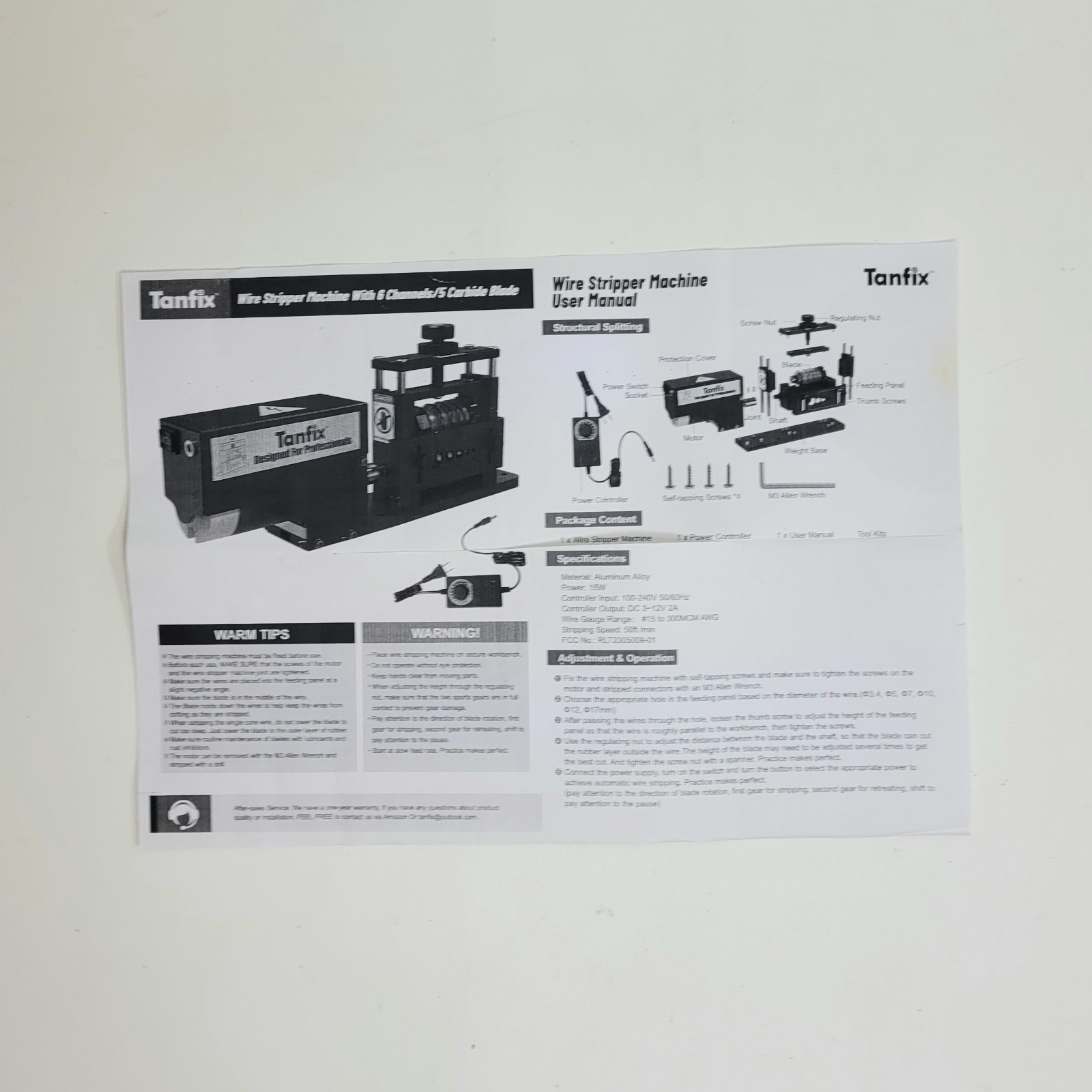 Tanfix RLT2305009-01 Automatic Wire Stripping Machine with Upgraded Motor READ