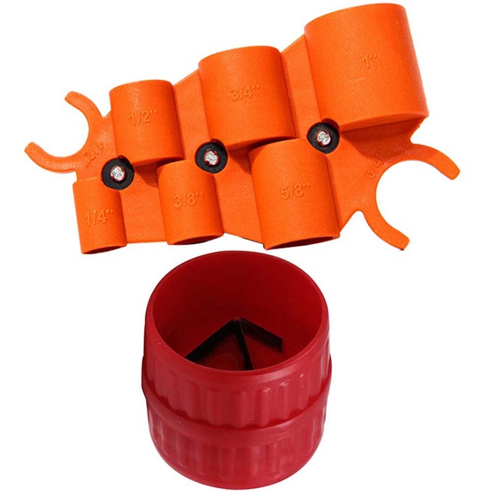 6-in-1 Depth Gauge & Pipe Deburring Tool Kit For Easy Pipe Plumbing Reaming /new
