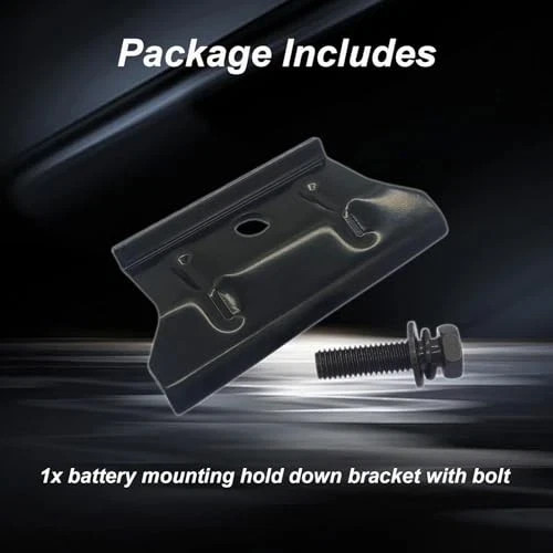 Car Battery Hold Down Bracket, Metal, Floor Mount, Black, Compatible with Kia