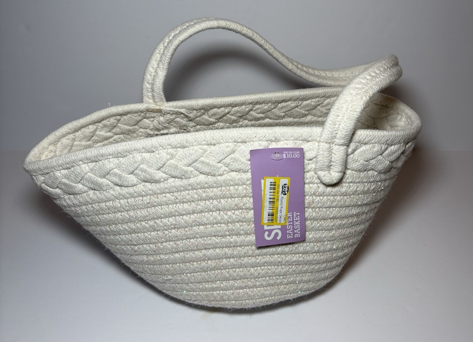White Woven Easter Basket