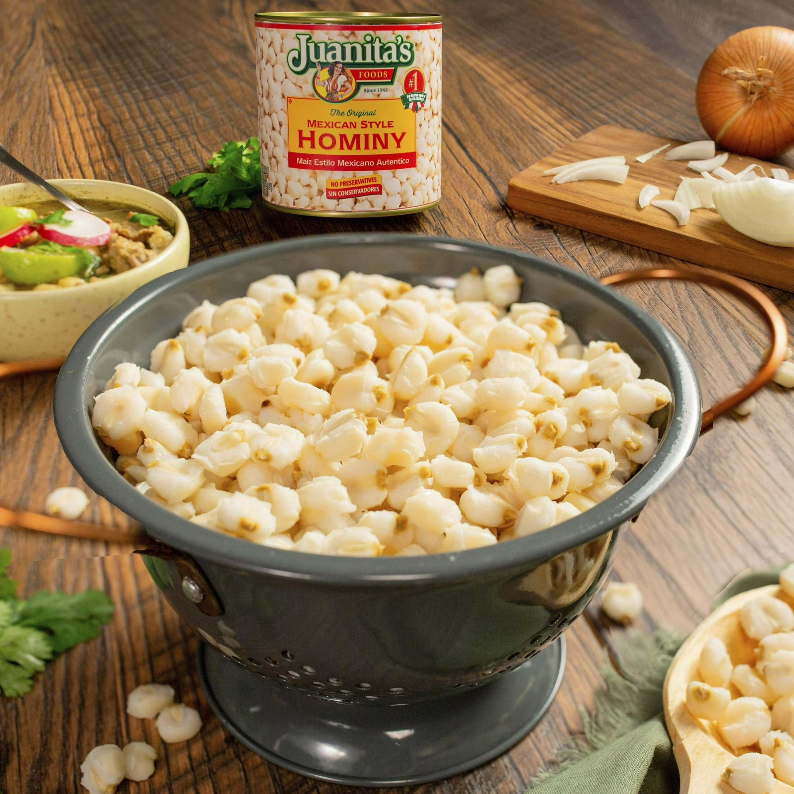 NEW, Juanita’s Foods Mexican Style Hominy, 110 oz, Can