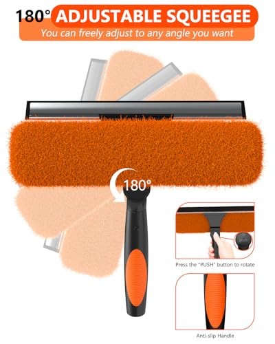 26FT Reach Window Squeegee for Window Cleaning Kit with 5-19 Foot Telescoping