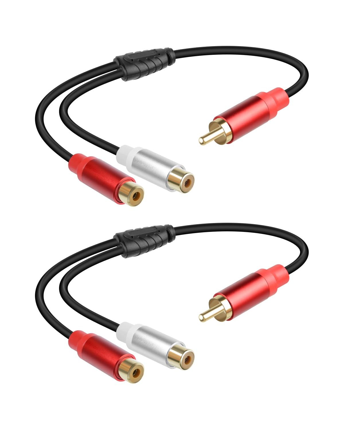 RIIEYOCA Short RCA Y Splitter Cable,1 Male to 2 Female 1M 2F