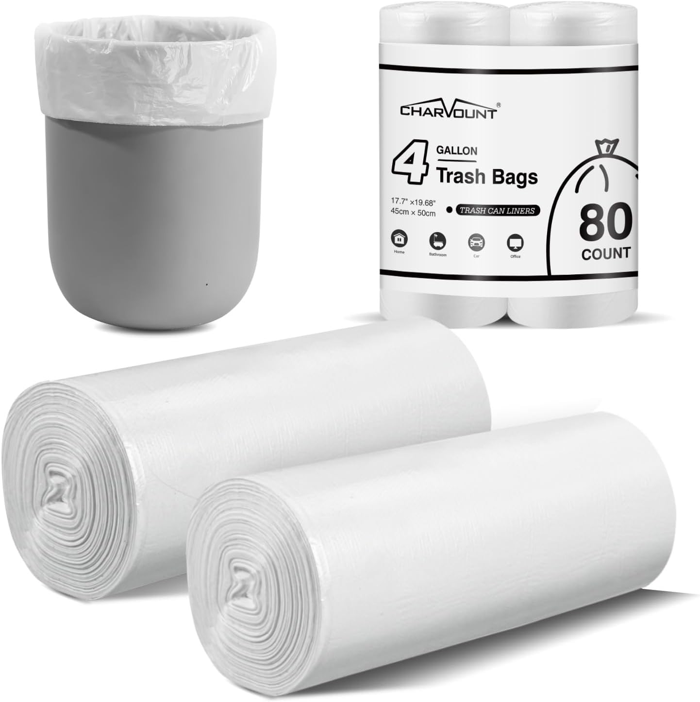 Small Trash Bags, Garba Bags for Bathroom Can, Kitchen Bedroom