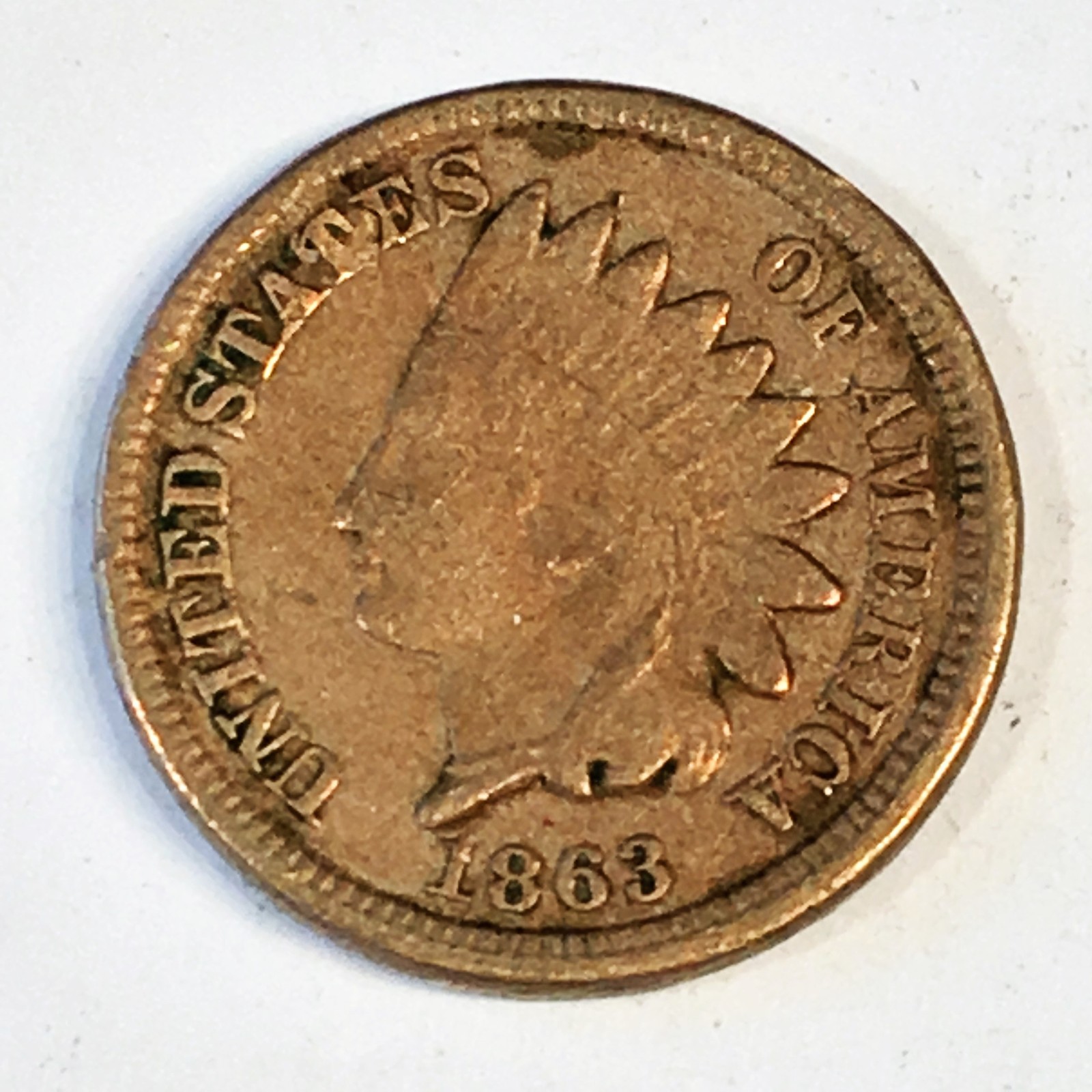 1863 Indian Cent Copper Nickel - High Quality Scans #C603